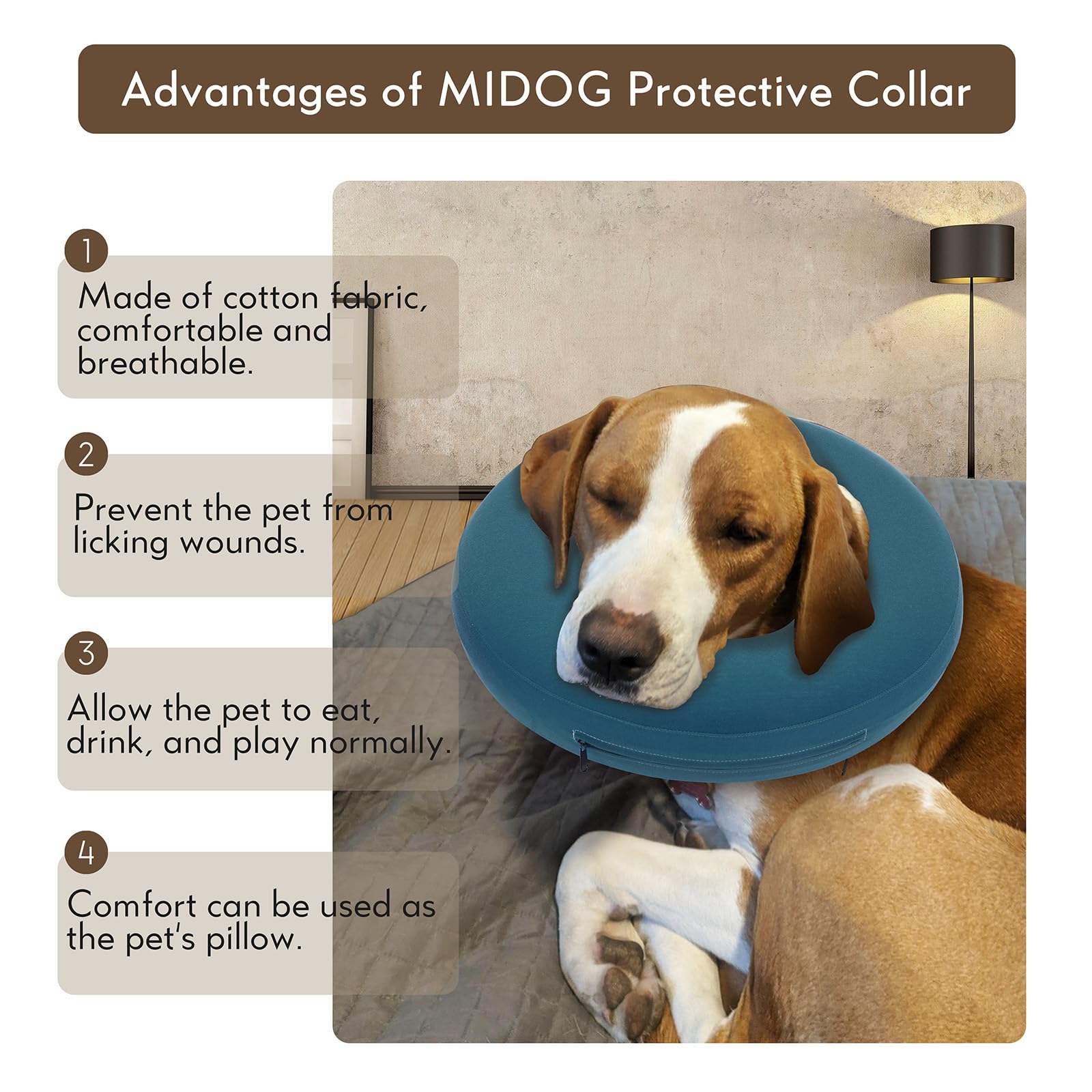 MIDOG inflatable donut design stores flat for travel and storage.