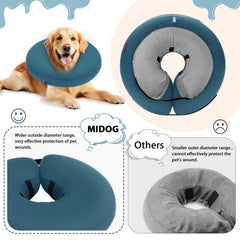 MIDOG donut-style recovery collar blocks wounds while reducing stress for pets.