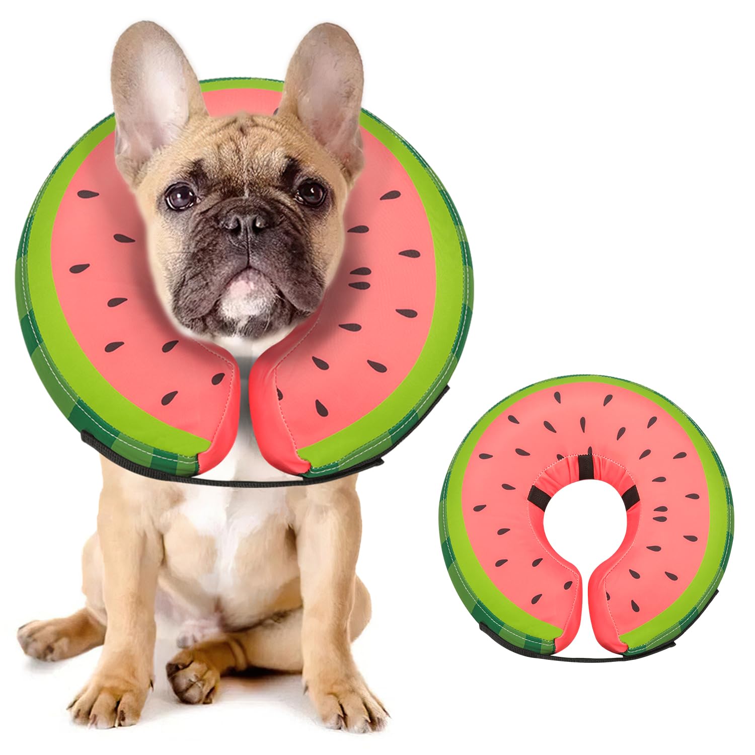 MIDOG soft inflatable donut cone in red-m supports recovery without blocking vision
