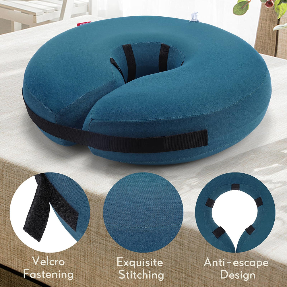 MIDOG wide donut barrier prevents access to incisions and hotspots.