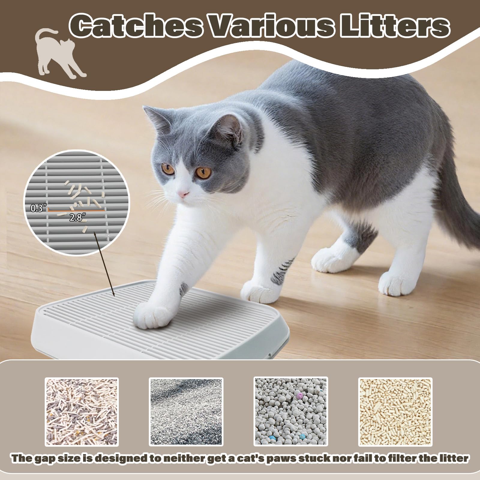 Midollarle cat ramp non-slip bottom: prevents movement on tile floors.