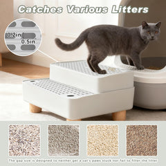 Midollarle Elevated Cat Ramp wooden footrests provide stable footing on smooth floors