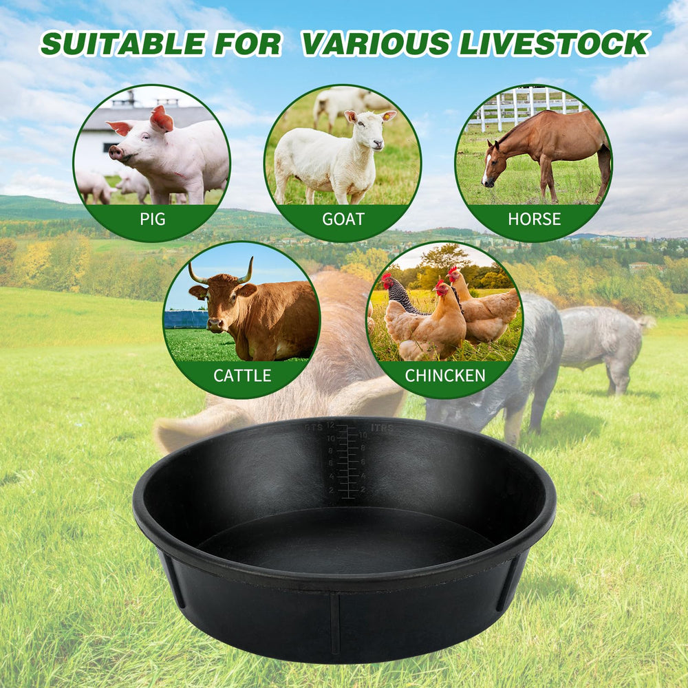 Midollarle rubber feeder pan large capacity 3 gal suitable for busy farms