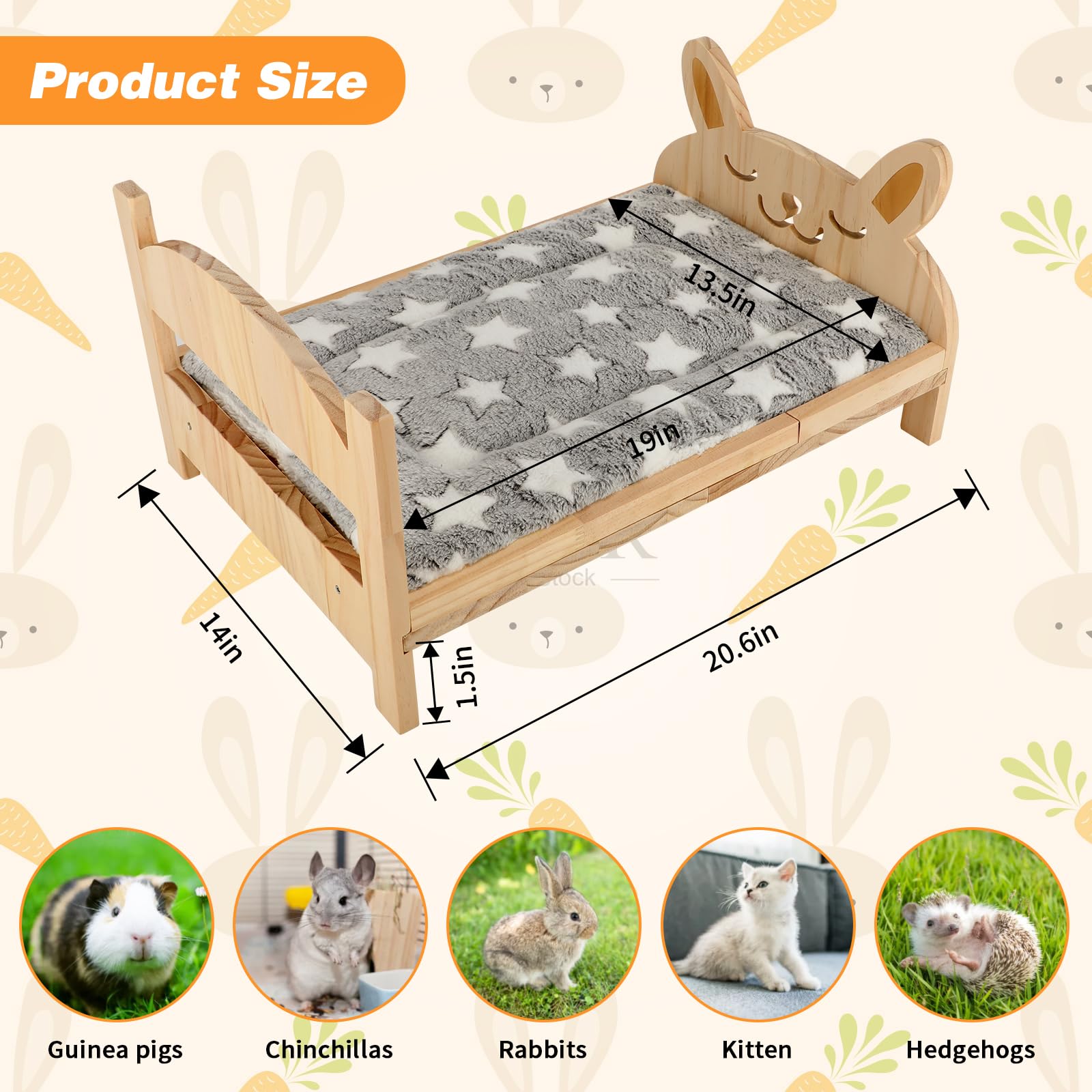 Midollarle rabbit bed with soft cotton mattress for cozy sleep.