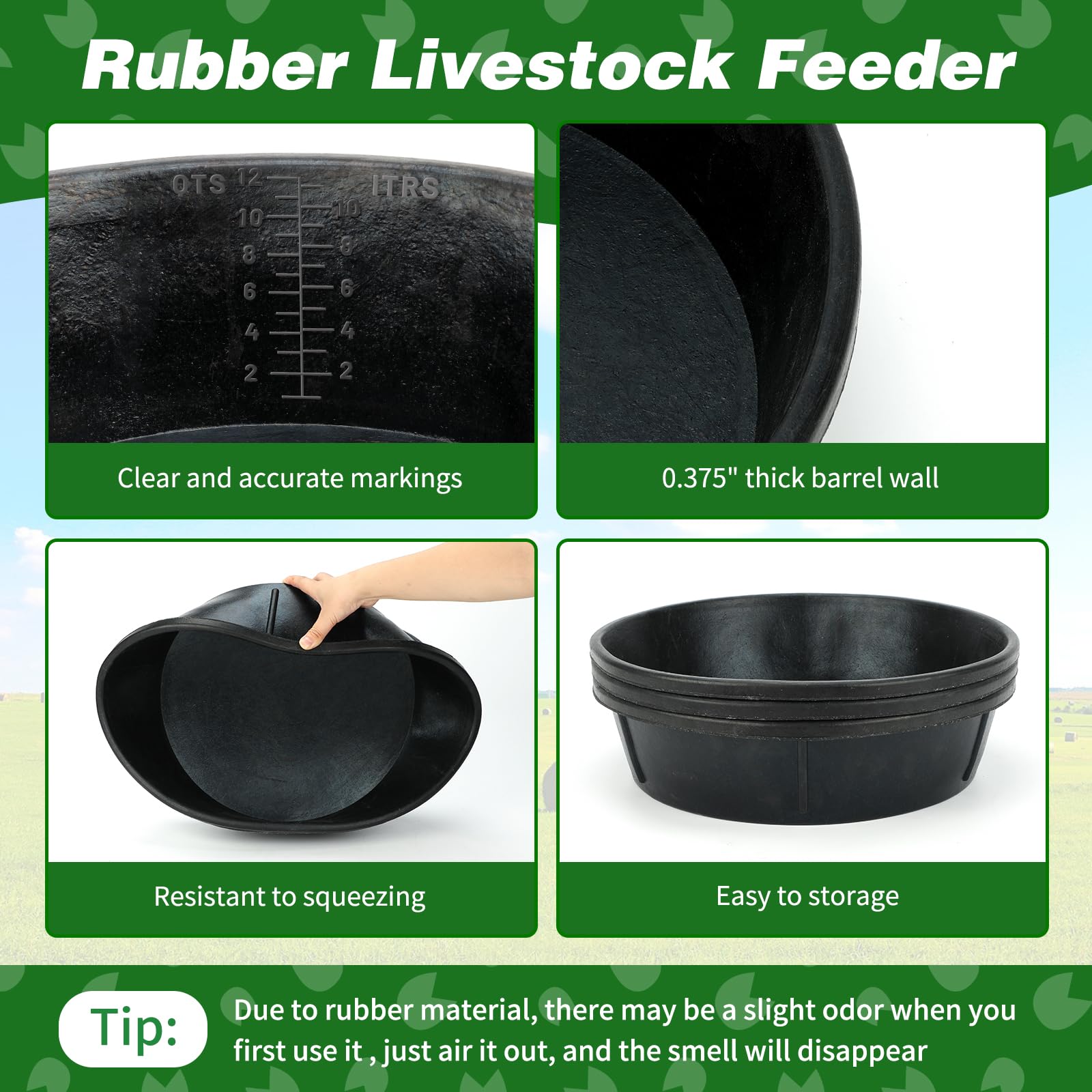 Midollarle rubber feeder pan outdoors demonstrating weather-resistant design