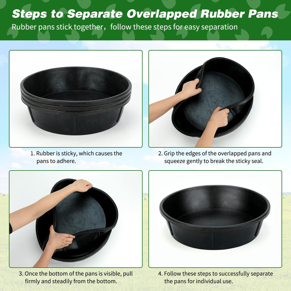 Midollarle rubber feeder pan used for multiple pets and livestock