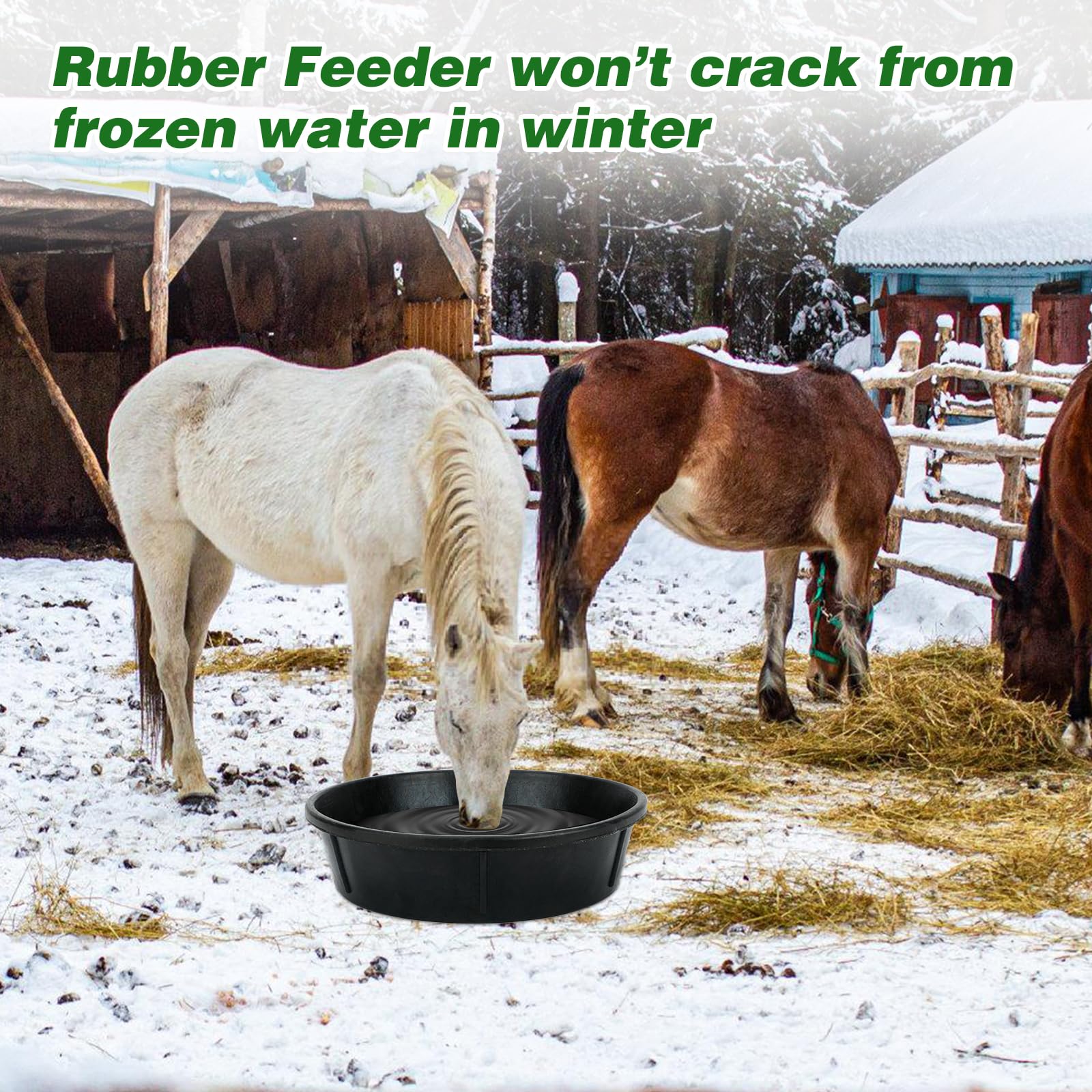 Midollarle rubber feeder pan doubles as water bowl and dust bath for poultry