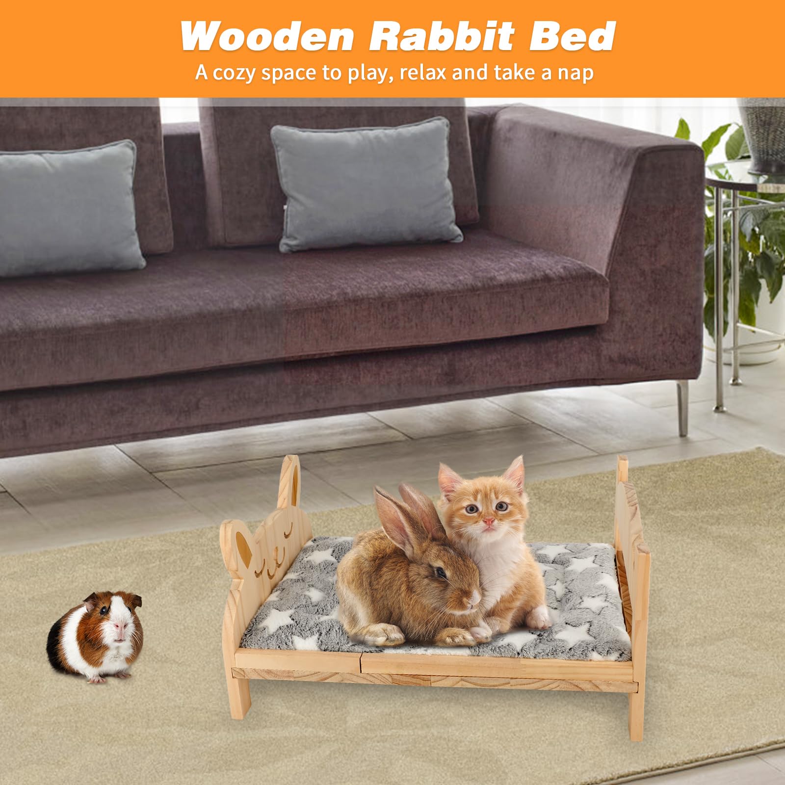 Midollarle warm wood with a rabbit head pattern adds charm.
