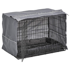 MidWest crate cover in gray is waterproof and washable for cleaning.