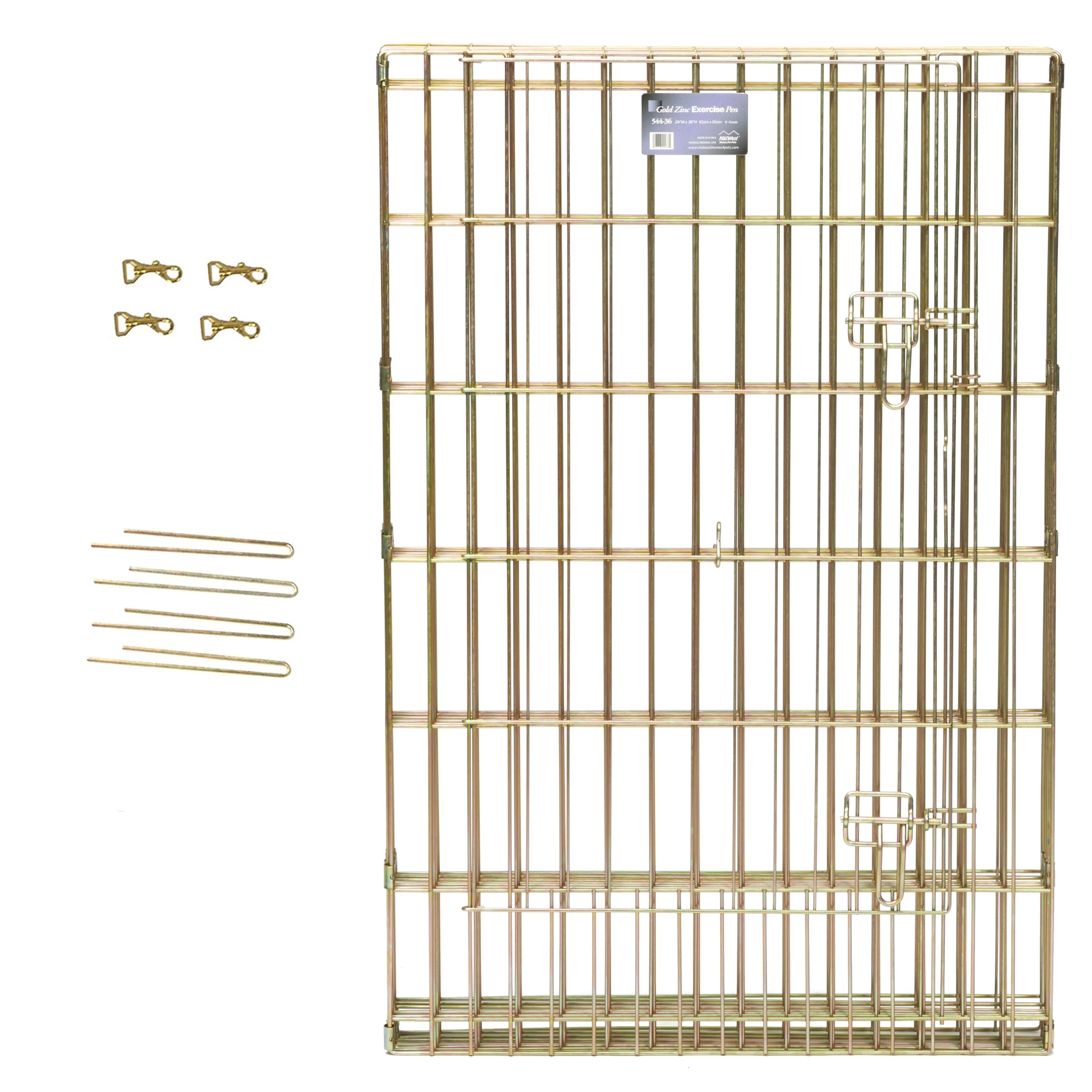 MidWest Homes for Pets 24-inch exercise pen large door opening for easy entry.