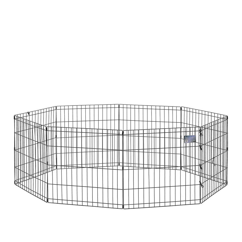 MidWest Homes for Pets 24-inch exercise pen assembled for secure indoor play.