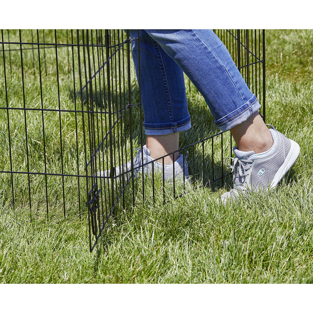 MidWest Homes for Pets 24-Inch Exercise Pen large door opening enables easy entry and exit