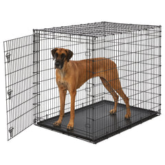 MidWest Homes for Pets 54-inch drop-pin crate provides ample space for giant breeds.