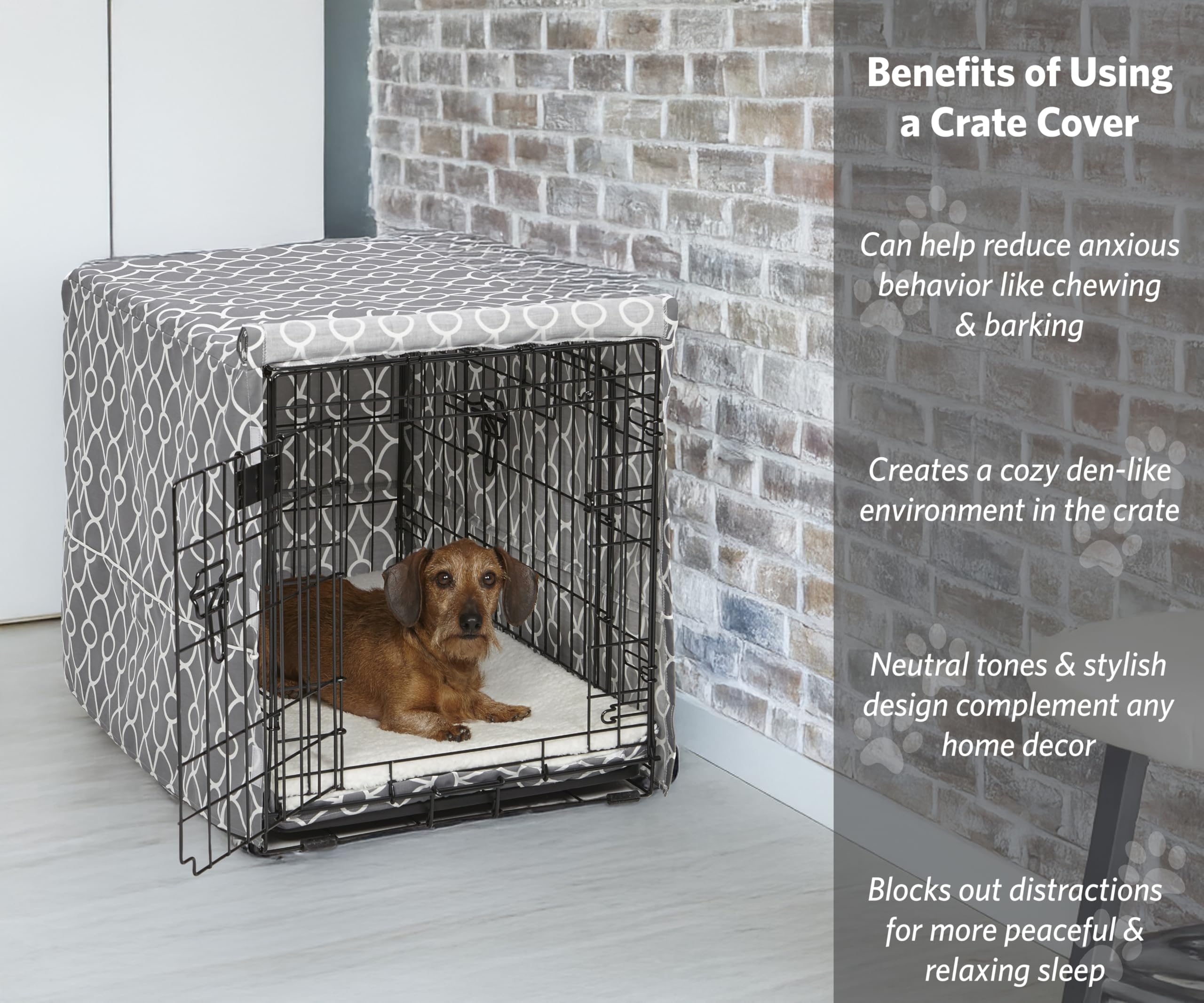 MidWest Homes for Pets crate cover provides den-like privacy to help calm nervous dogs