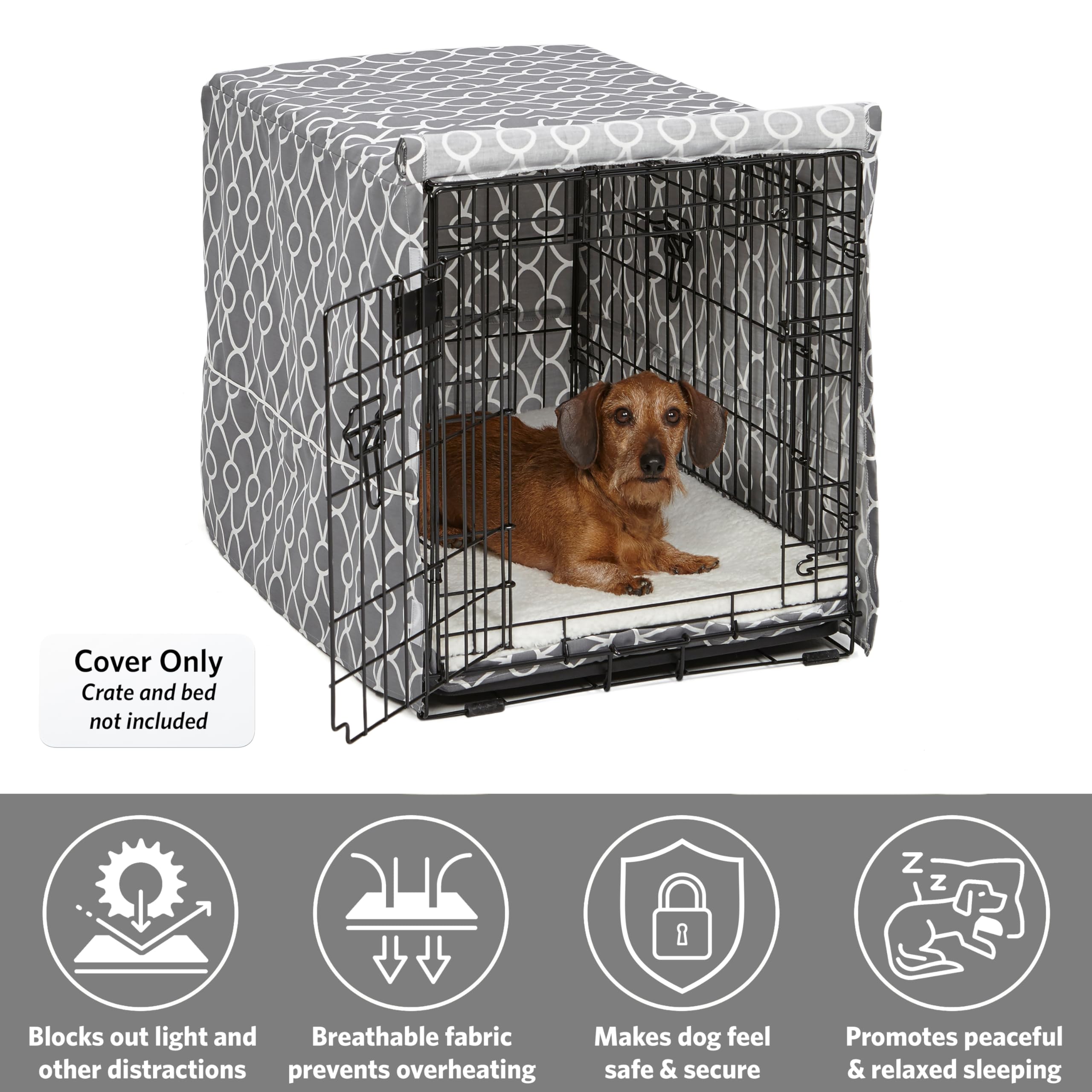 MidWest Homes for Pets crate cover features ventilation flaps for better airflow