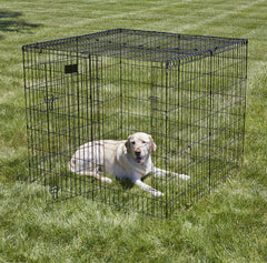 MidWest Homes for Pets hinged center panel top enables easy access without removal.