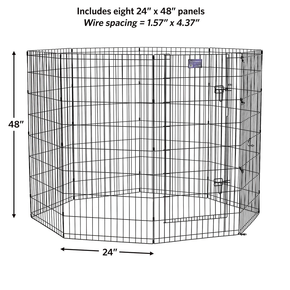 Midwest Homes for Pets exercise pen folds flat for compact storage and transport