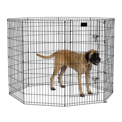 Midwest Homes for Pets exercise pen panel assembly shows easy setup for roomy play