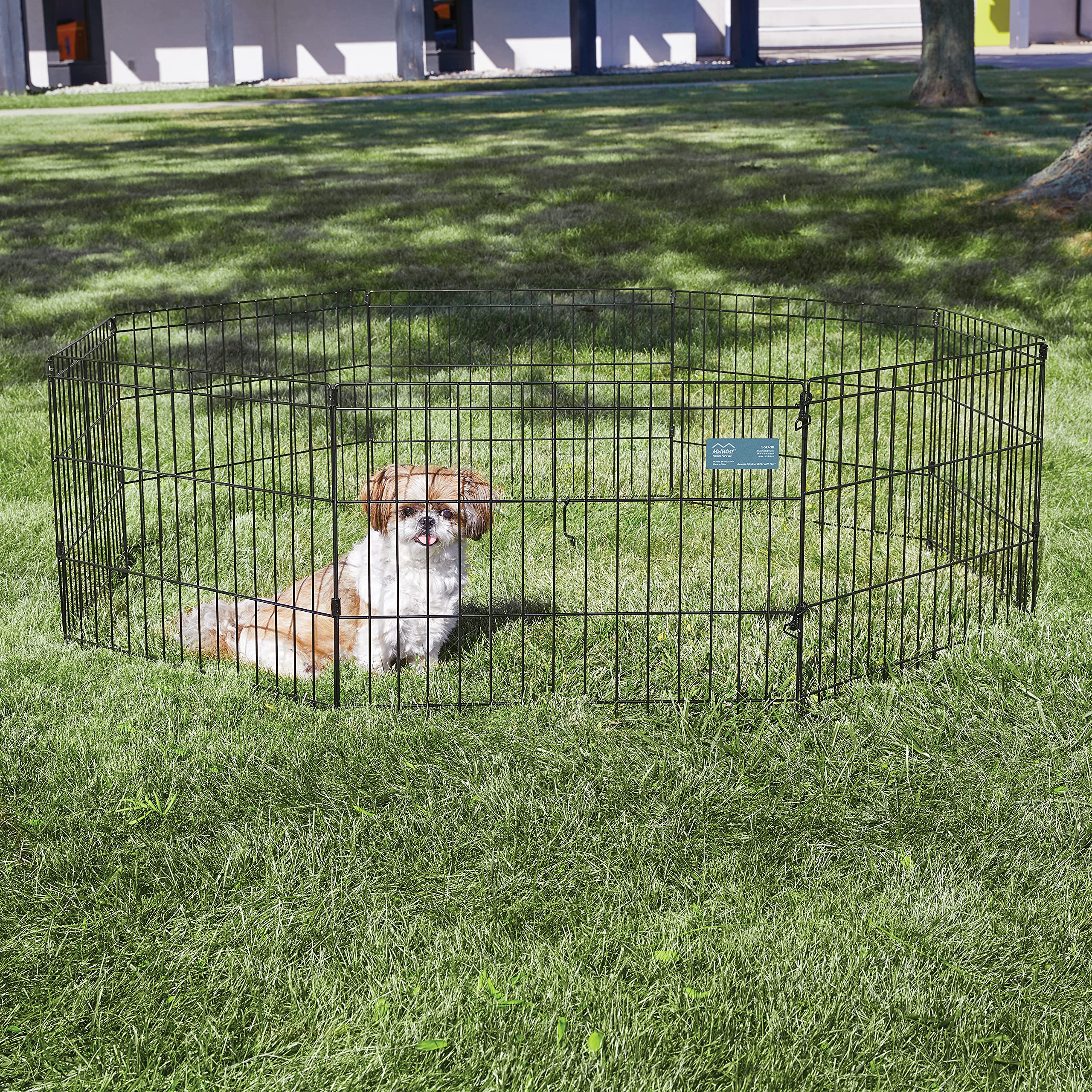 MidWest Homes for Pets exercise pen flat-fold design enables easy transport
