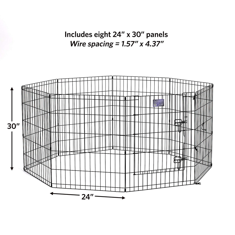 MidWest Homes for Pets exercise pen with ground anchors provides outdoor stability