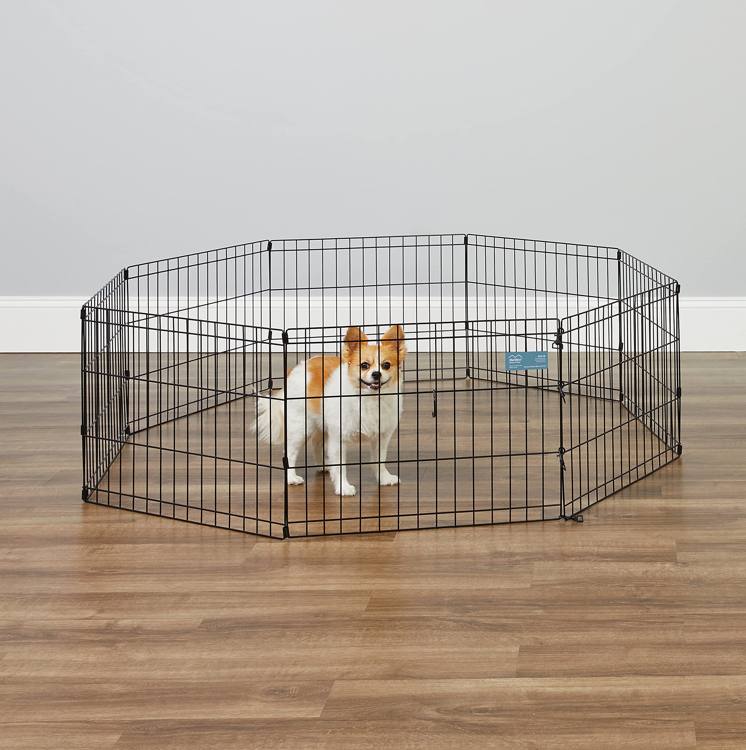 MidWest Homes for Pets exercise pen outdoor-ready with ground anchors for stability