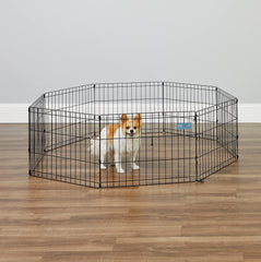 MidWest Homes for Pets exercise pen outdoor-ready with ground anchors for stability