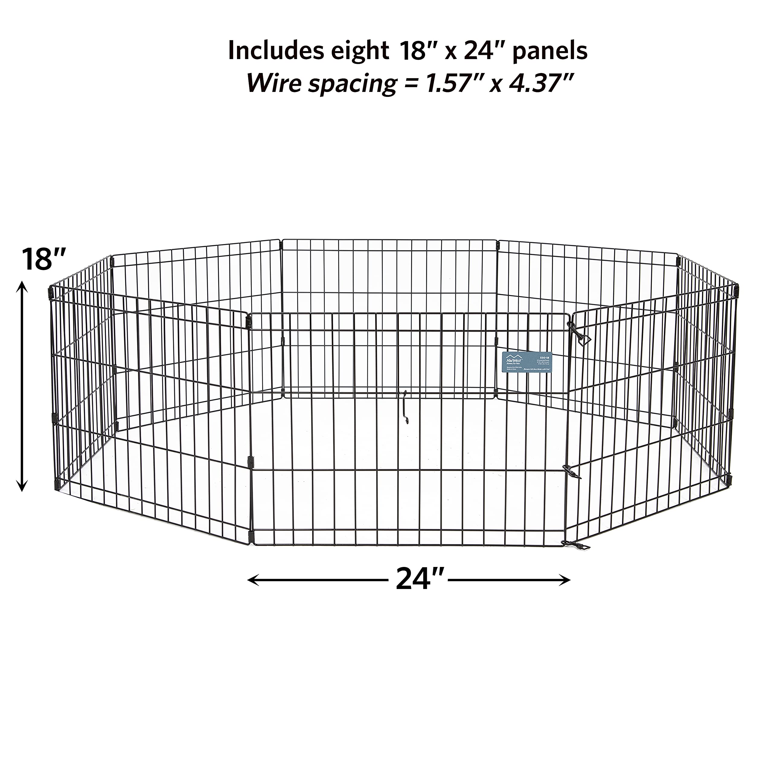 MidWest Homes for Pets exercise pen with rust-resistant black e-coat finish