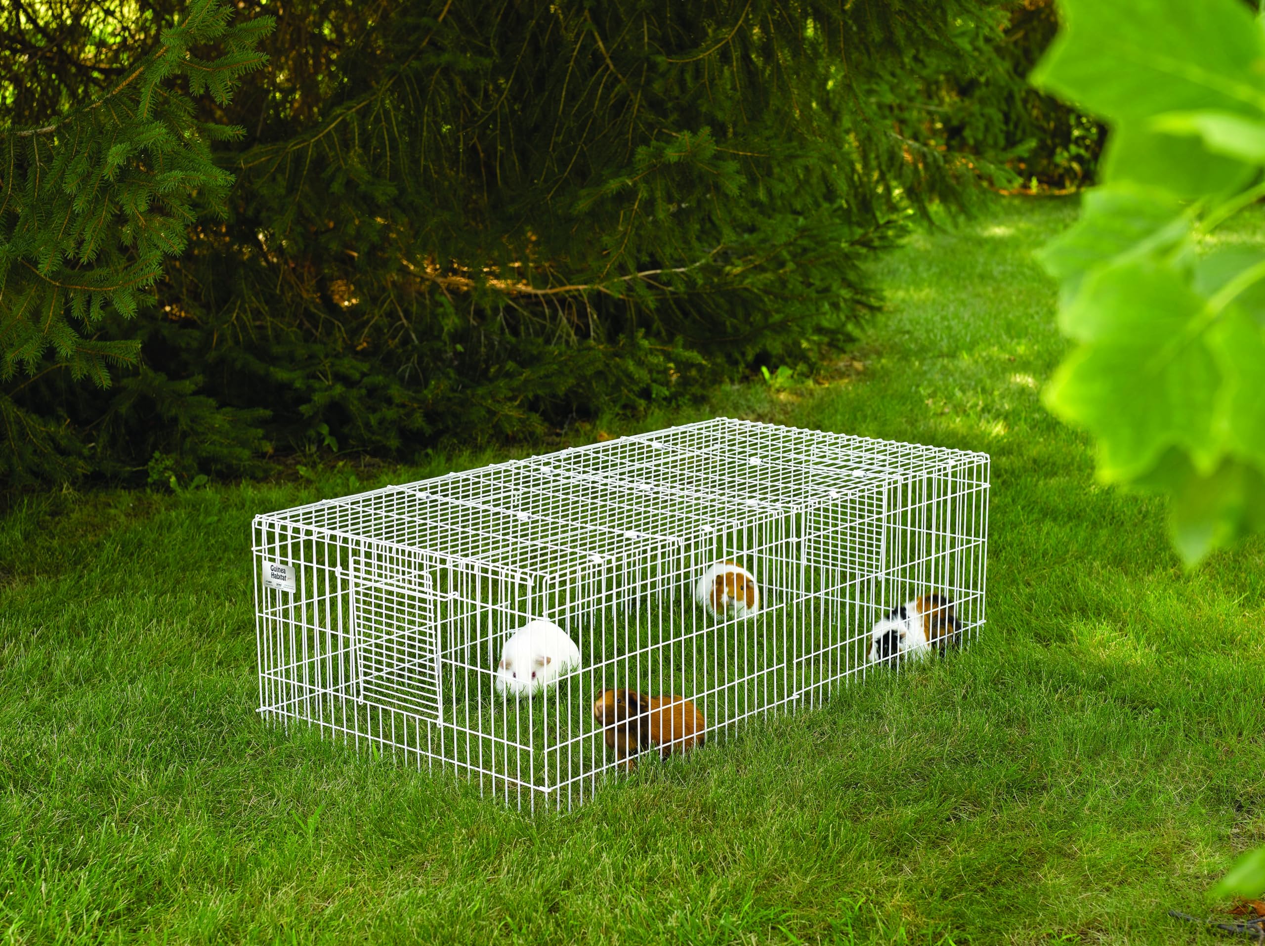 MidWest Homes for Pets Guinea Habitat Plus protective top keeps pets safe indoors.