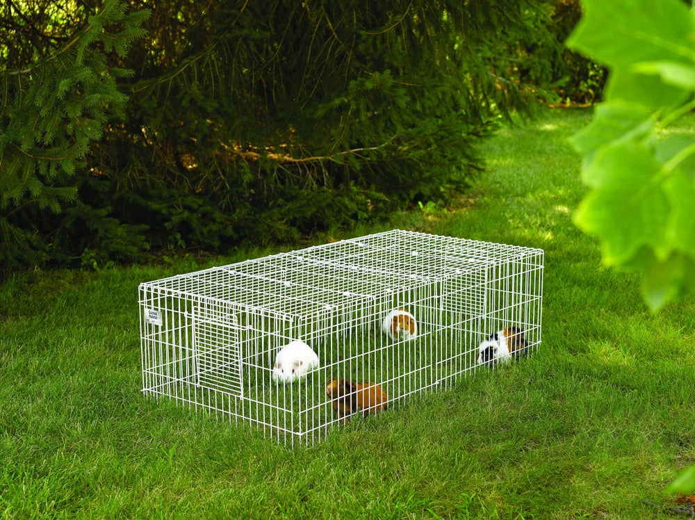 MidWest Homes for Pets Guinea Habitat Plus protective top keeps pets safe indoors.