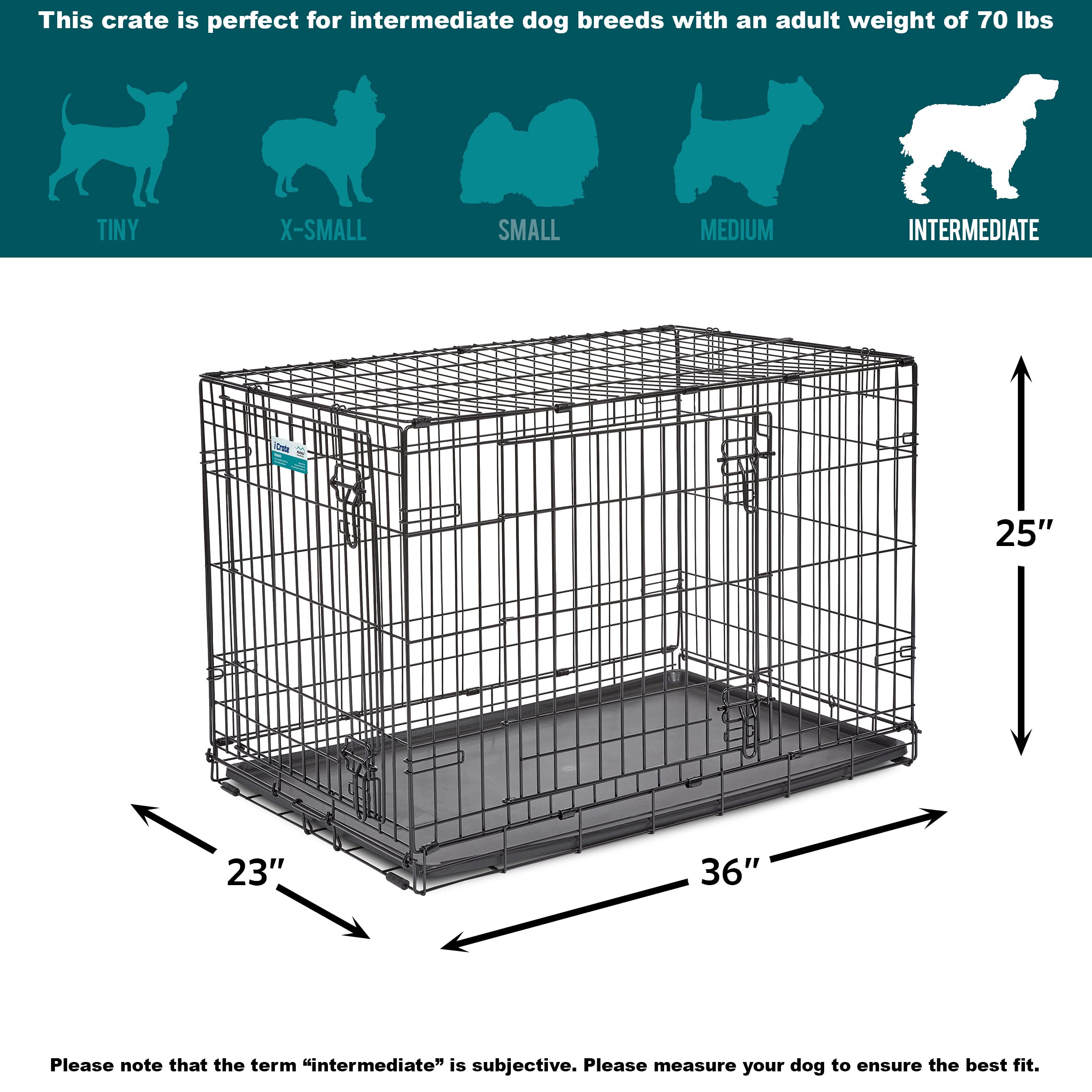 MidWest iCrate portable two-door crate for home and travel