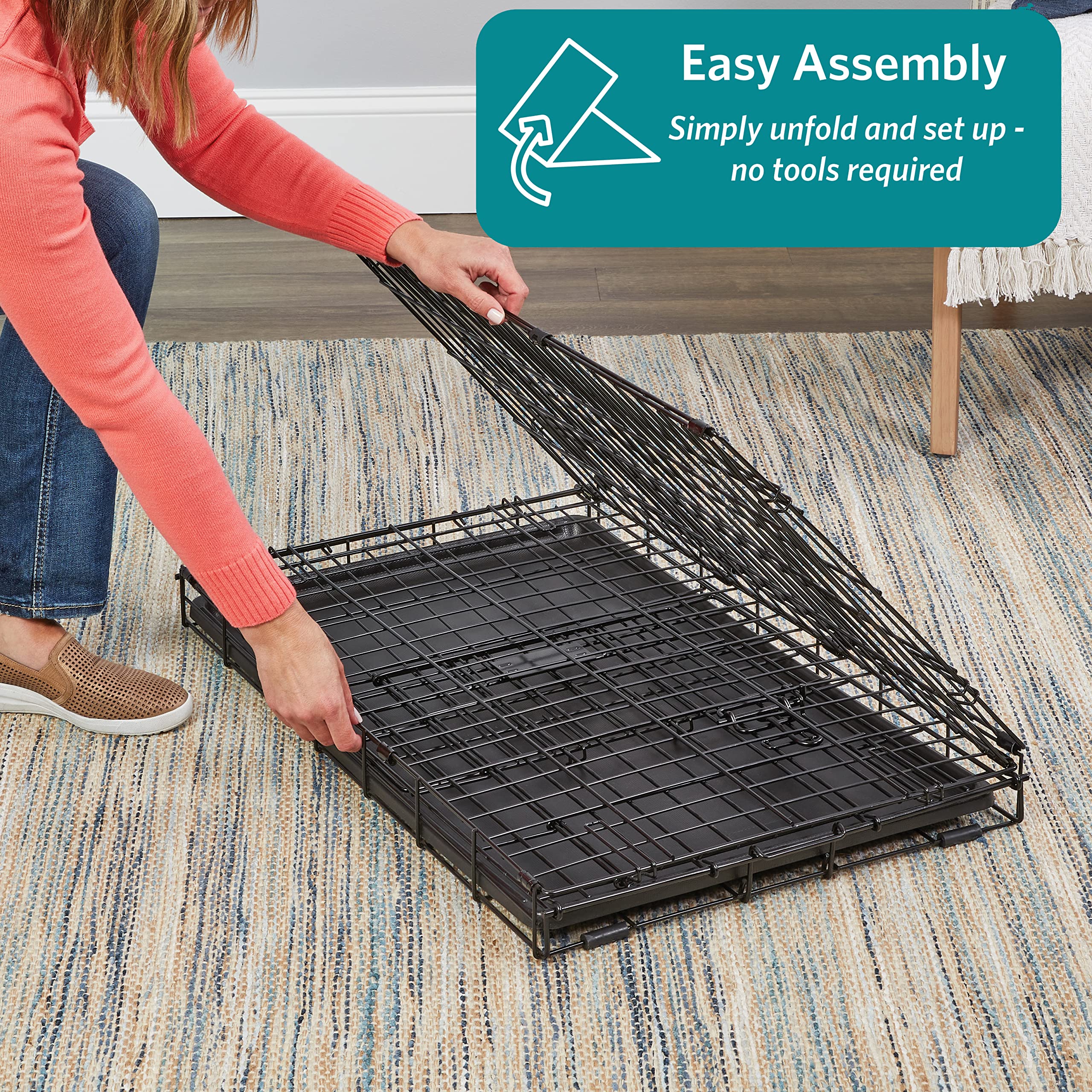 Leak-proof tray for simple cleanup after accidents.