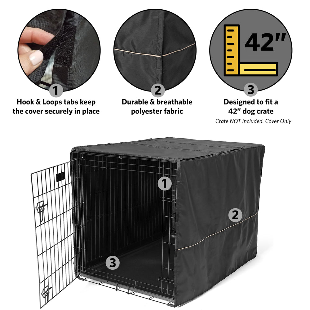 MidWest Homes for Pets crate cover with Velcro tabs securing fabric