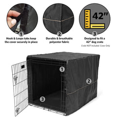 MidWest Homes for Pets crate cover with Velcro tabs securing fabric
