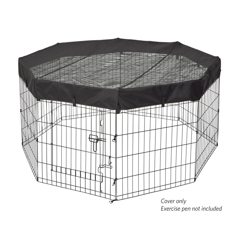 MidWest Homes for Pets octagon mesh top closeup shows durable sun shade for pets.