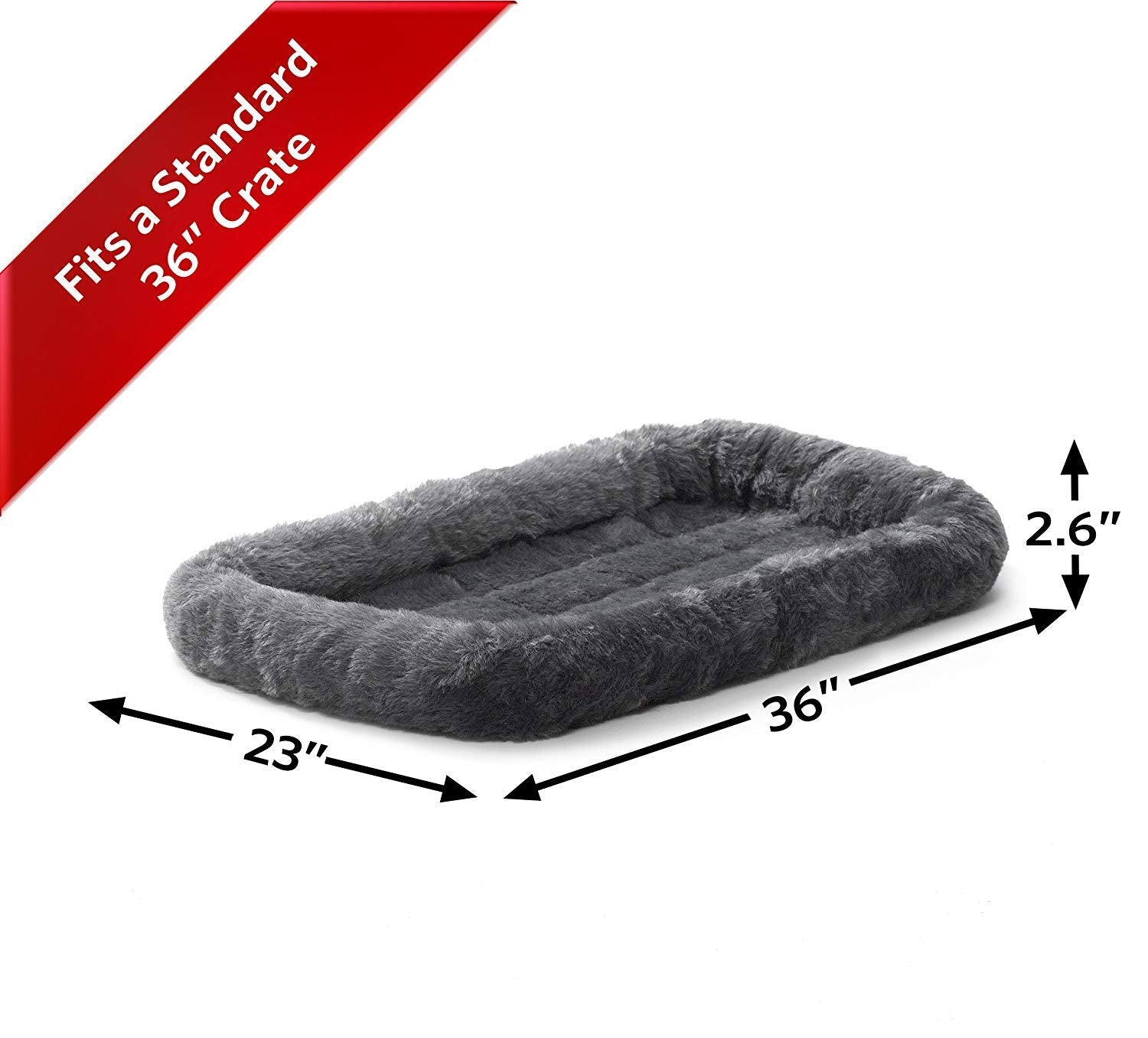 Close-up of QuietTime gray faux fur surface for cozy naps