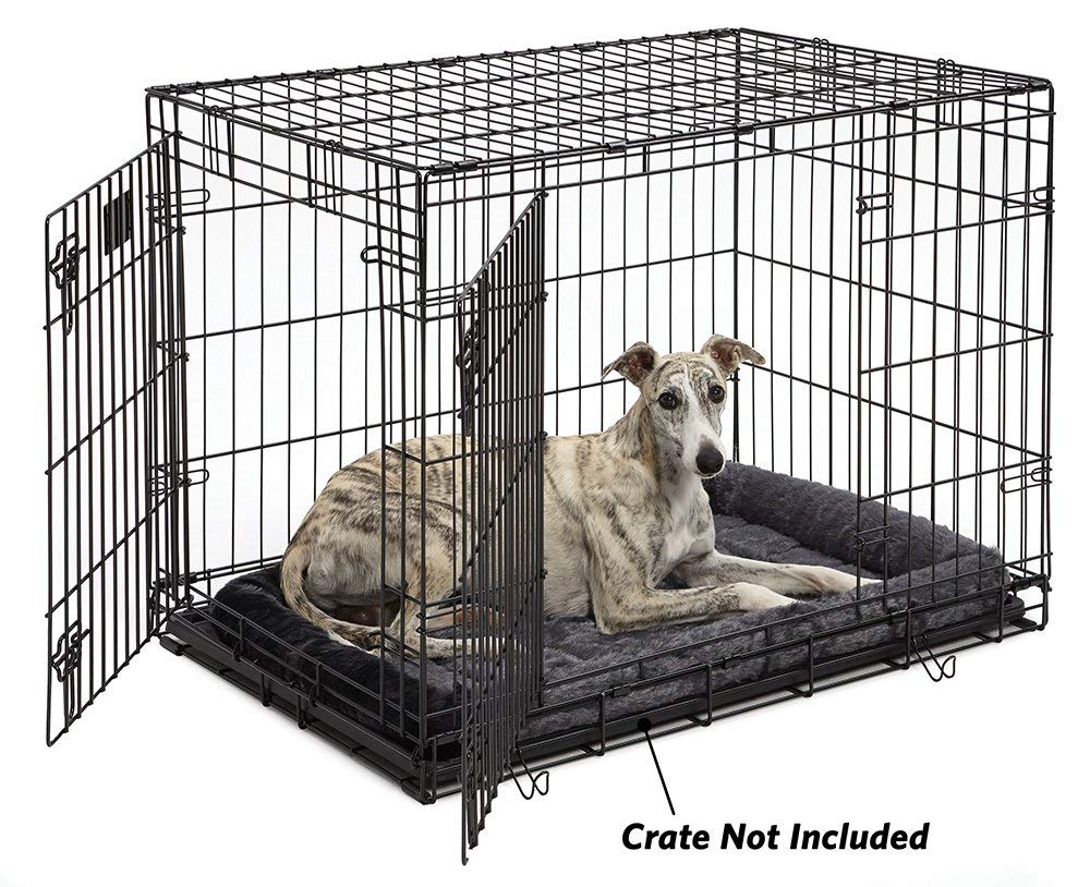 QuietTime bed secured in crate with elastic straps to prevent shifting