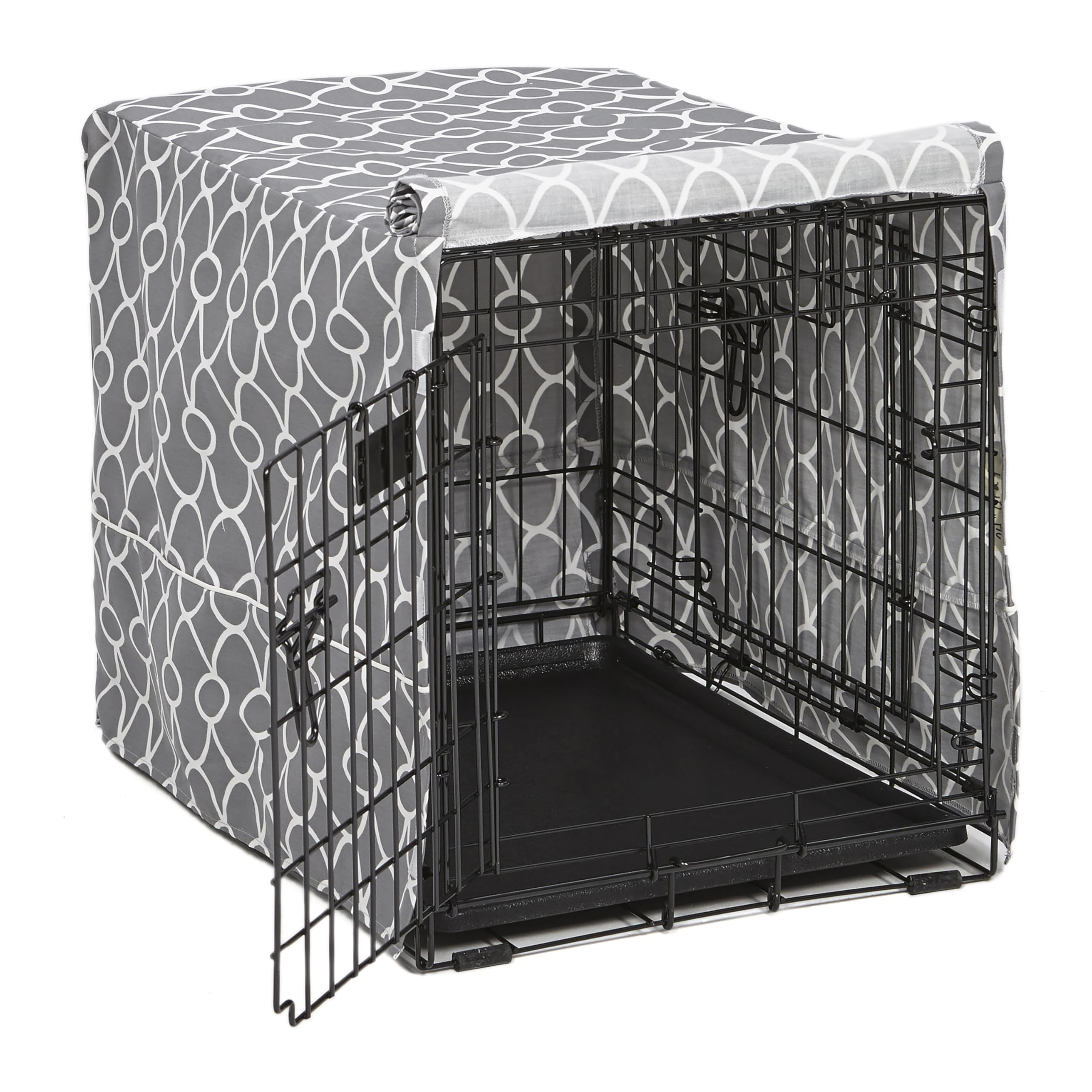 MidWest crate cover with teflon protector repels liquids.