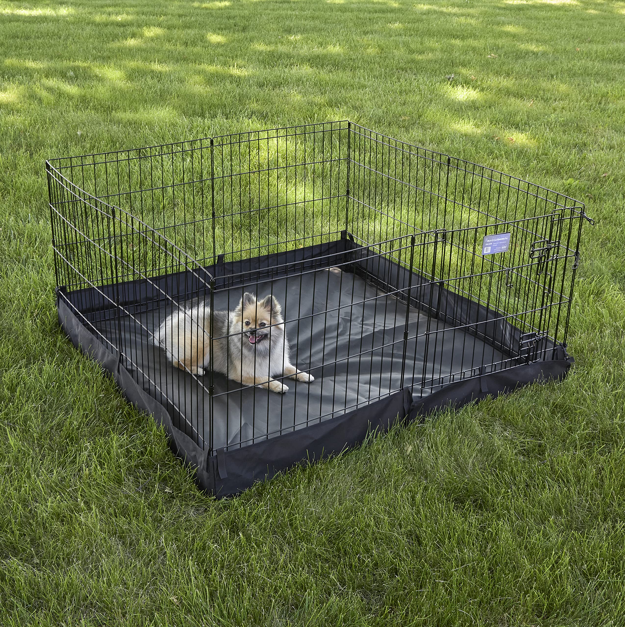 MidWest square pen with accessible door panel for easy pet access