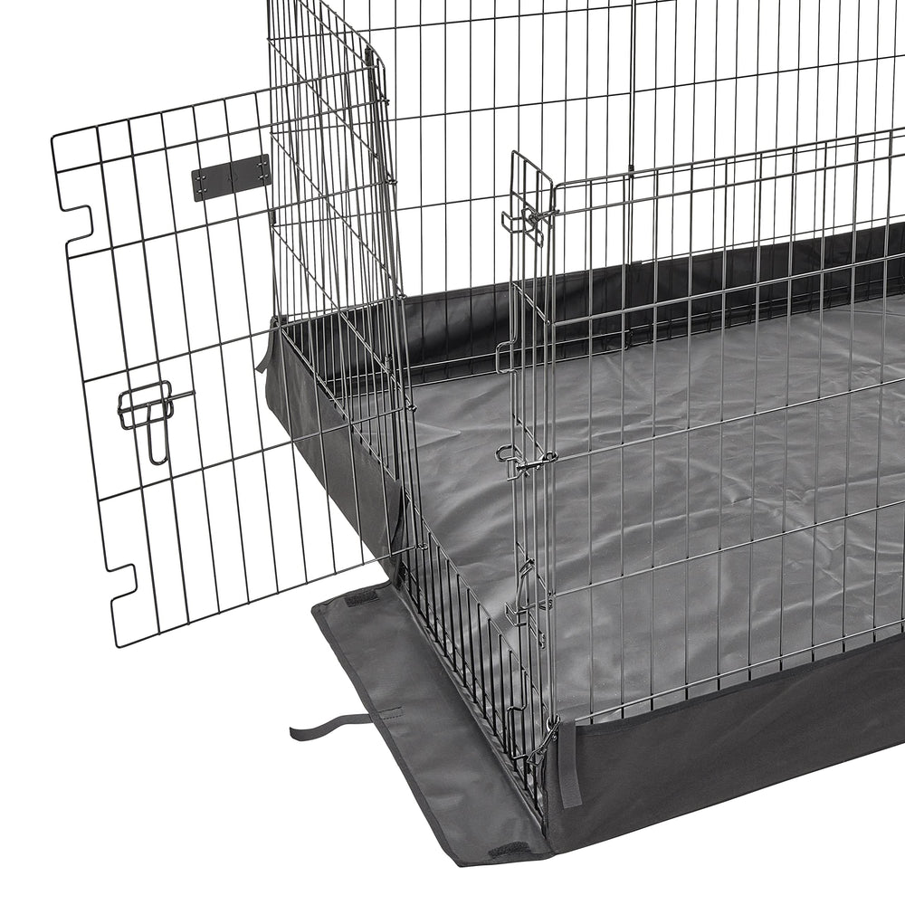 MidWest square pen installation shows quick setup with hook and loop tabs