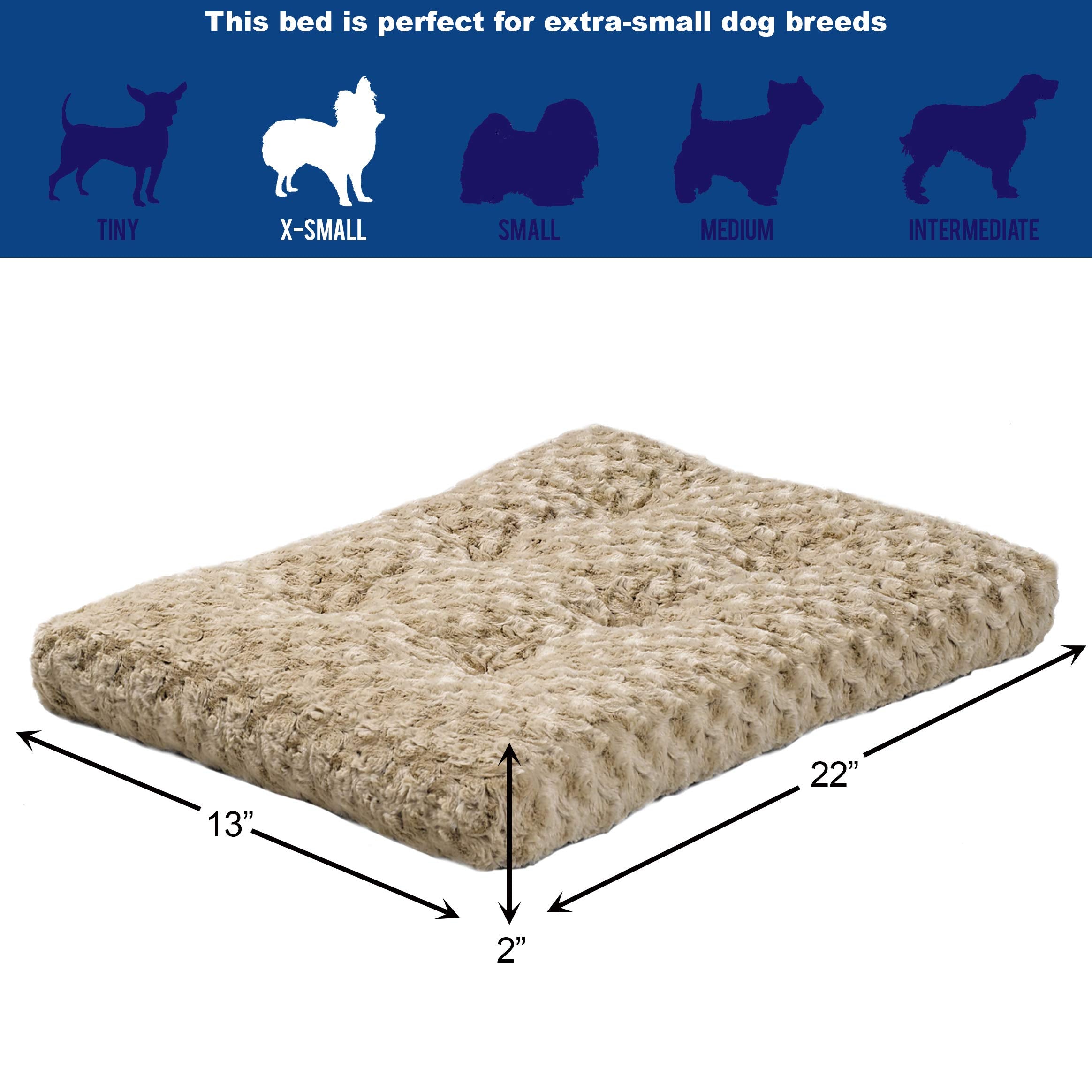 MidWest Homes for Pets ultra-plush tufted cushion provides inviting softness for small pets.