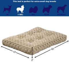 MidWest Homes for Pets ultra-plush tufted cushion provides inviting softness for small pets.