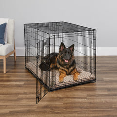 MidWest iCrate 48-inch front view highlighting a roomy entry and secure design.