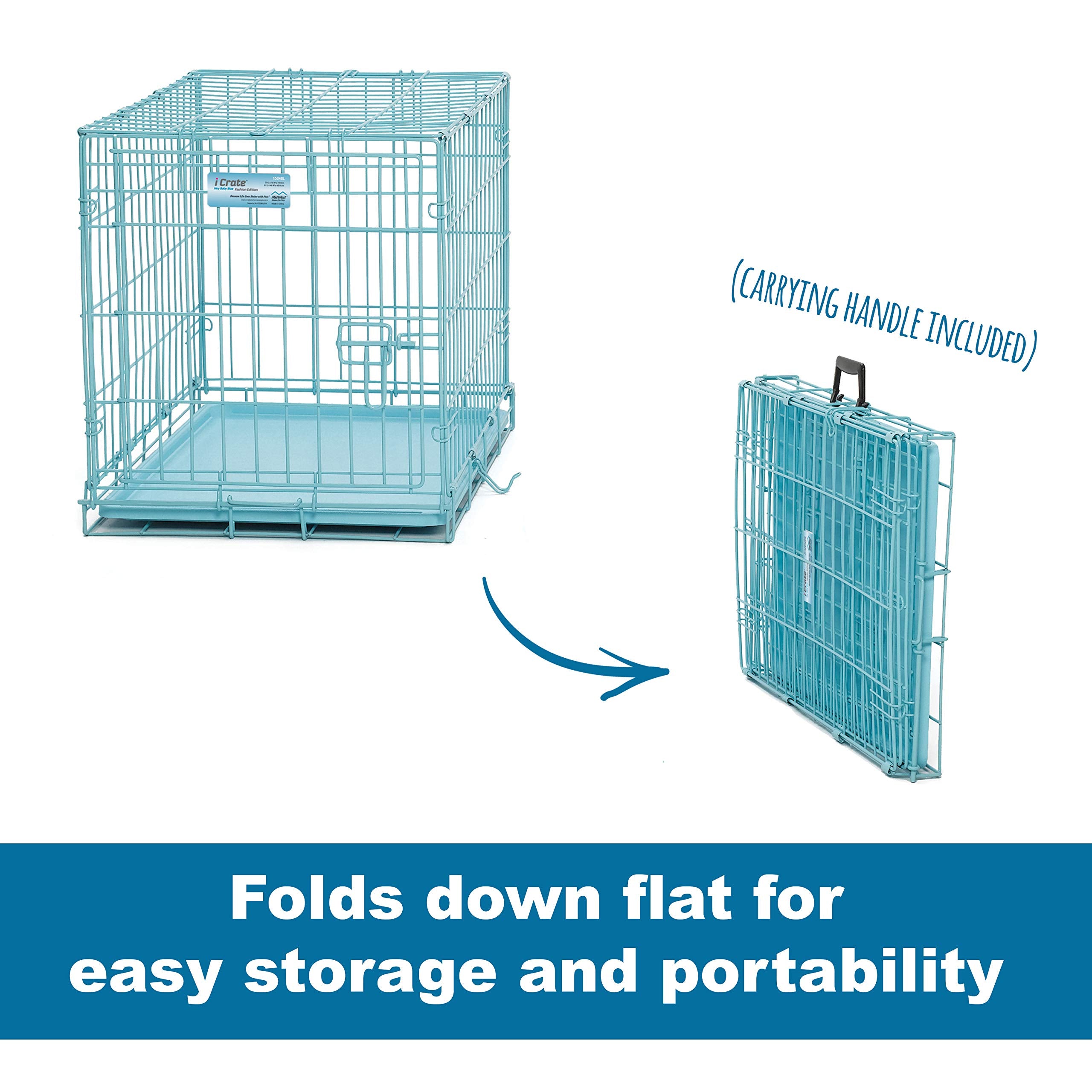 MidWest iCrate divider panel grows with your dog for evolving crate space.