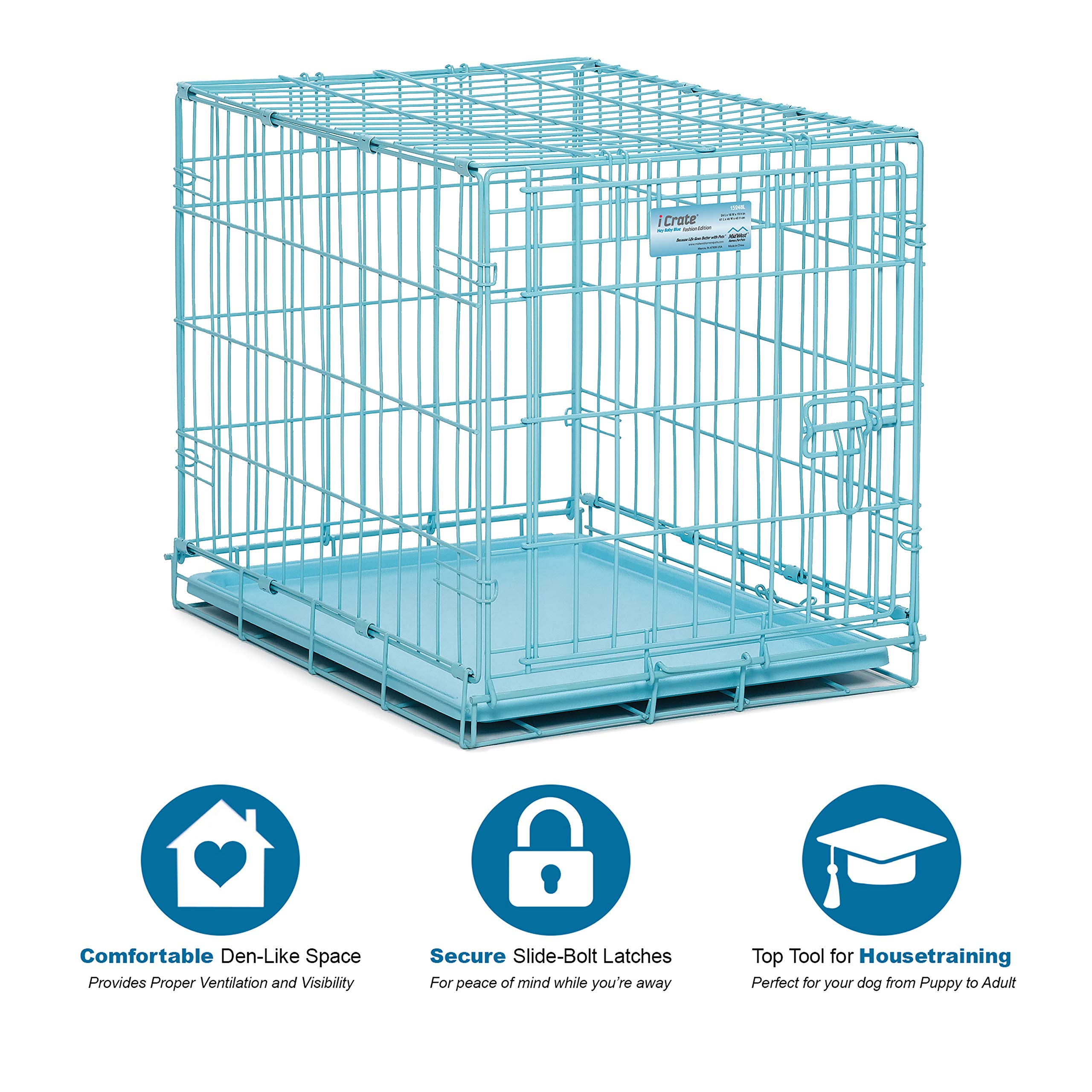 MidWest iCrate Paw Block latch enhances crate security during training.