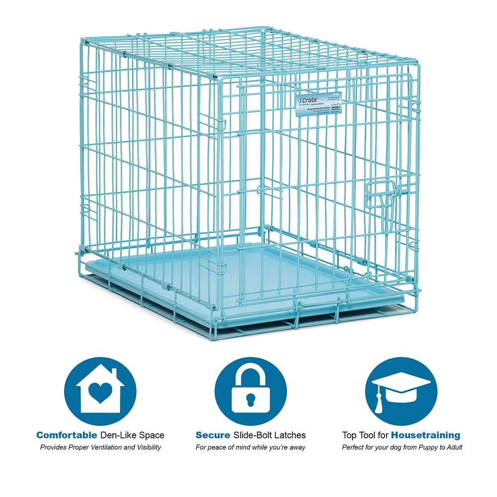 MidWest iCrate Paw Block latch enhances crate security during training.