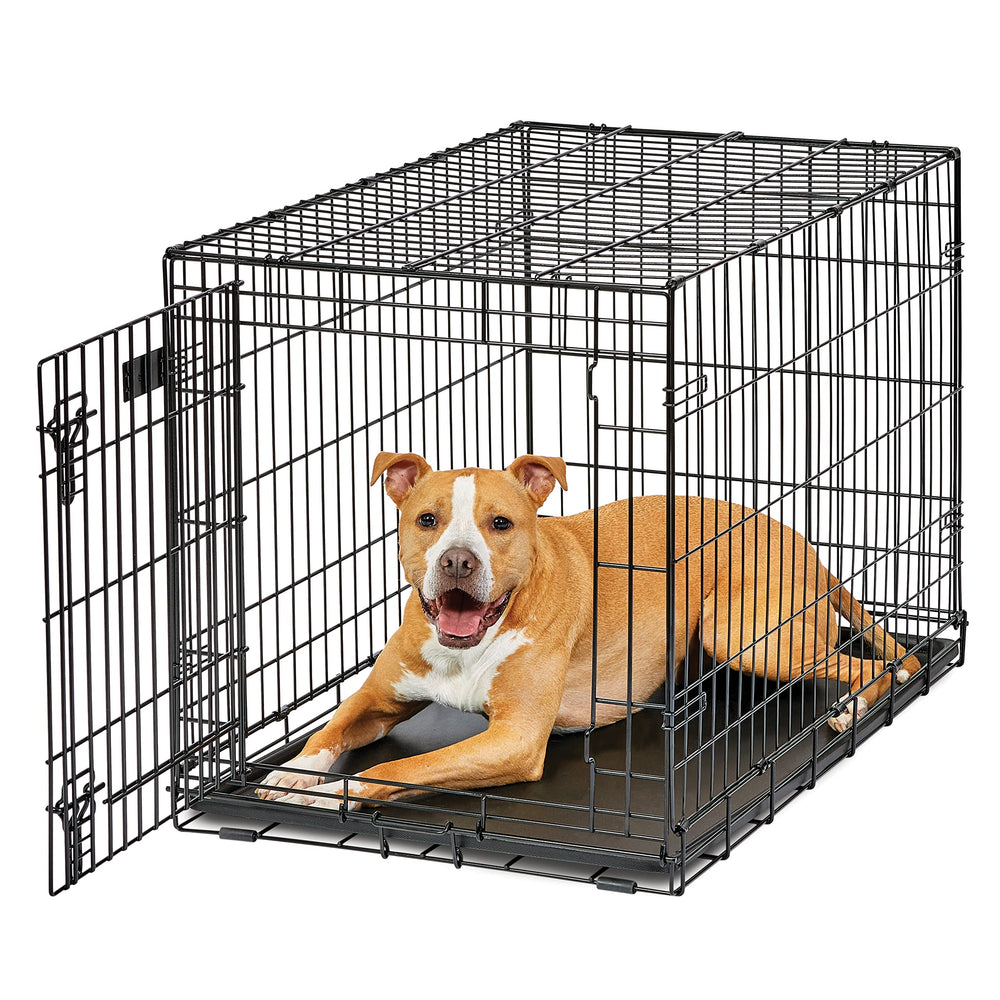 MidWest LifeStages 36-inch crate front view with secure Paw Block