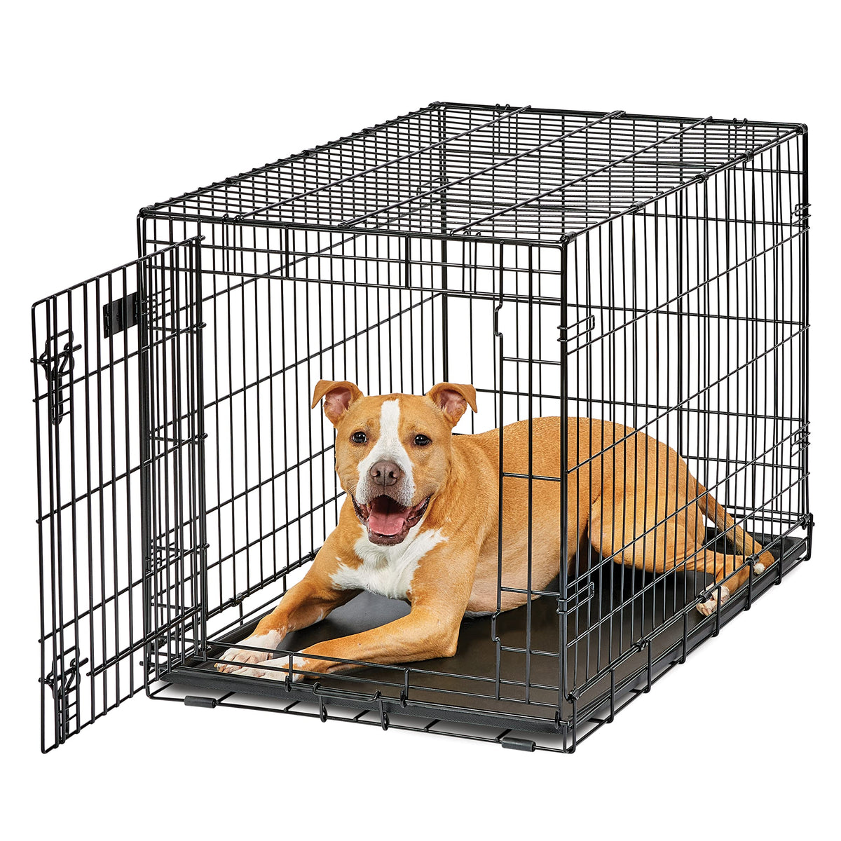 MidWest LifeStages 36-inch crate front view with secure Paw Block