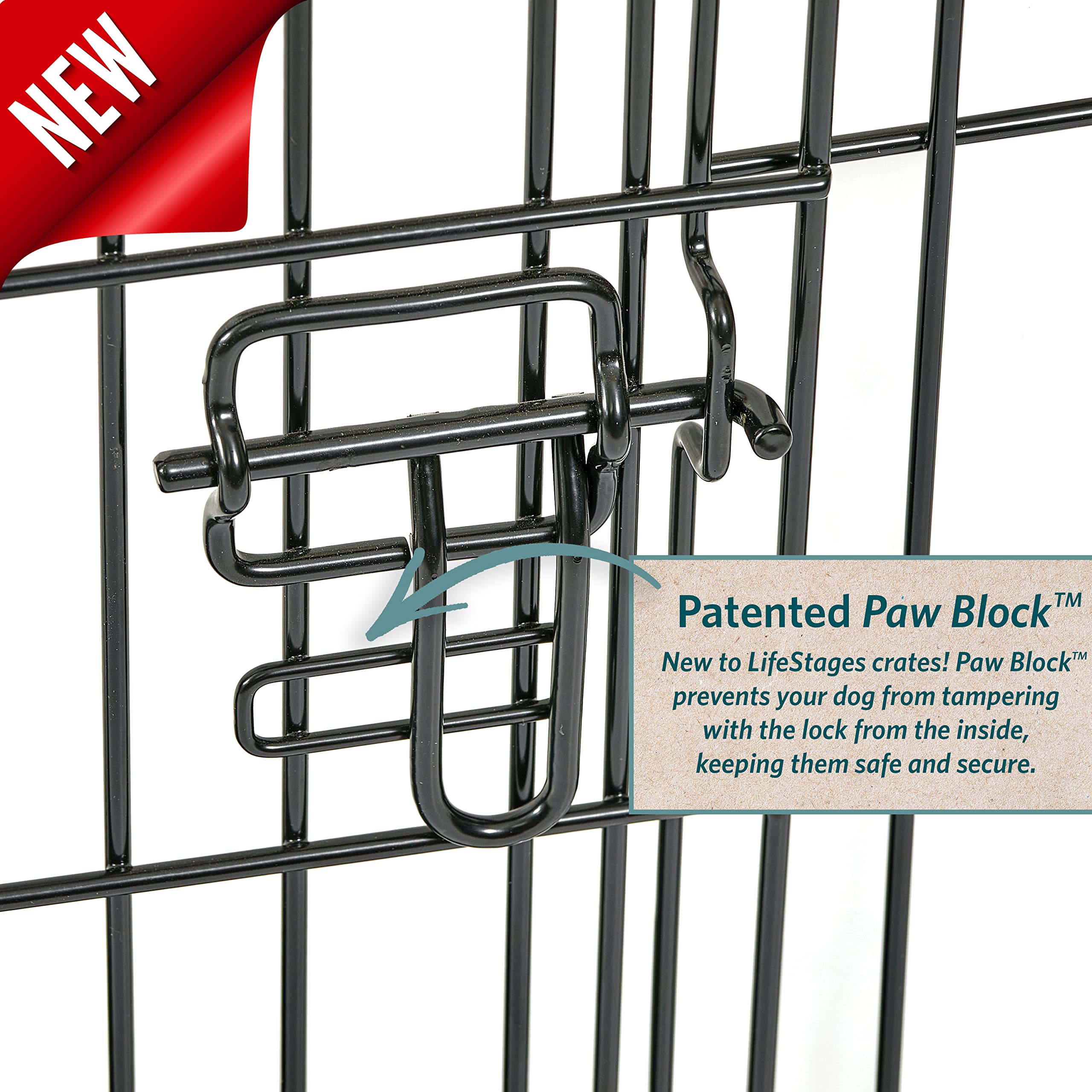 MidWest LifeStages divider panel illustrating growth from puppy to full crate