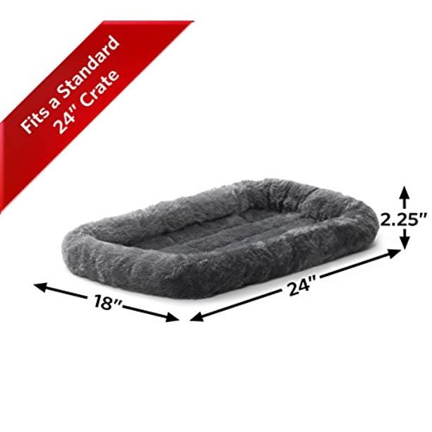 MidWest QuietTime 24x18 bed suits small breeds like Pugs and Boston Terriers.