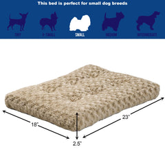 MidWest QuietTime Deluxe bed inside crate; cozy crate setup for calm resting